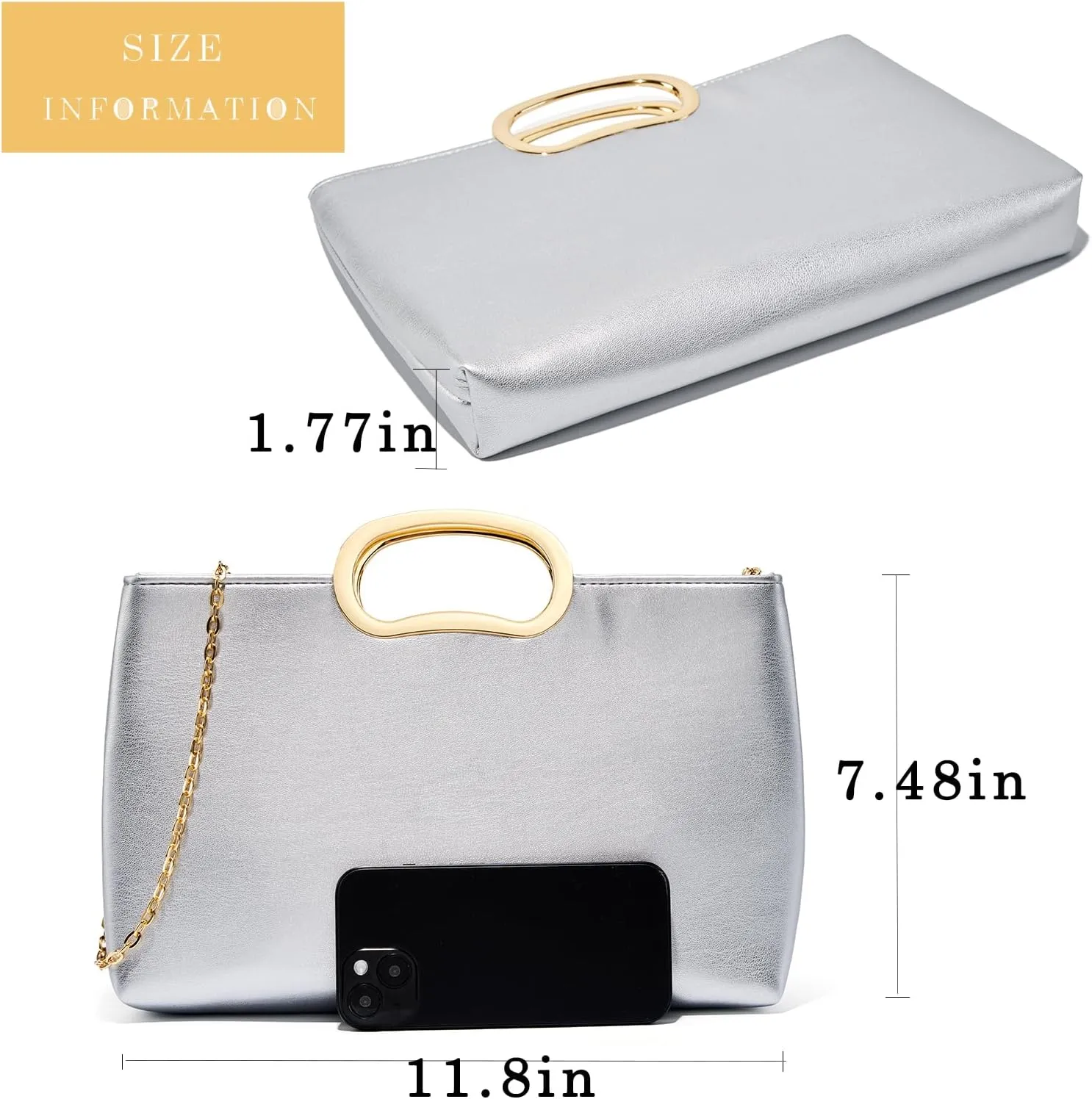 Clutch Purse for Women Vegan Leather Evening Bag Formal Handbag for Wedding Party Prom Bridal