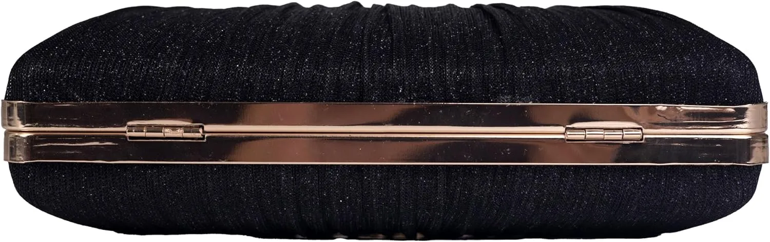 Clutch Purses for Women Glitter Crossbody Purse Pleated Evening Bag with Rhinestone Clutches for Party Wedding Prom