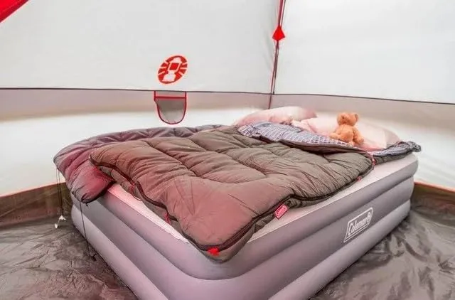 Coleman GuestRest 18" Plush Top Double High Air Mattress Airbed with Integrated Storage System and Carry Bag, Pump Not Included, Queen