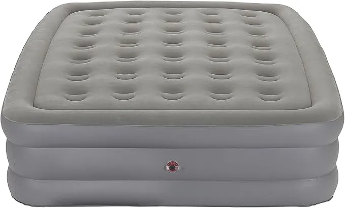 Coleman GuestRest 18" Plush Top Double High Air Mattress Airbed with Integrated Storage System and Carry Bag, Pump Not Included, Queen