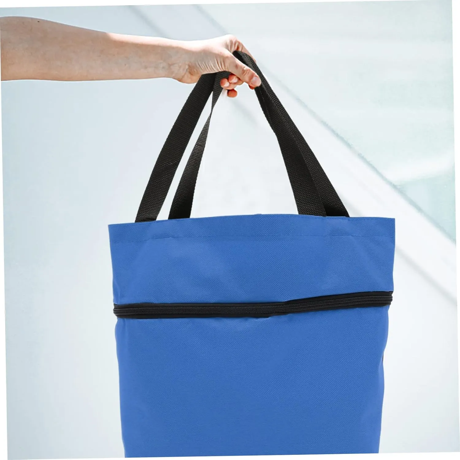 Collapsible Trolley Bag with Wheels Capacity Grocery Bag Foldable Shopping Storage for Laundry and Groceries