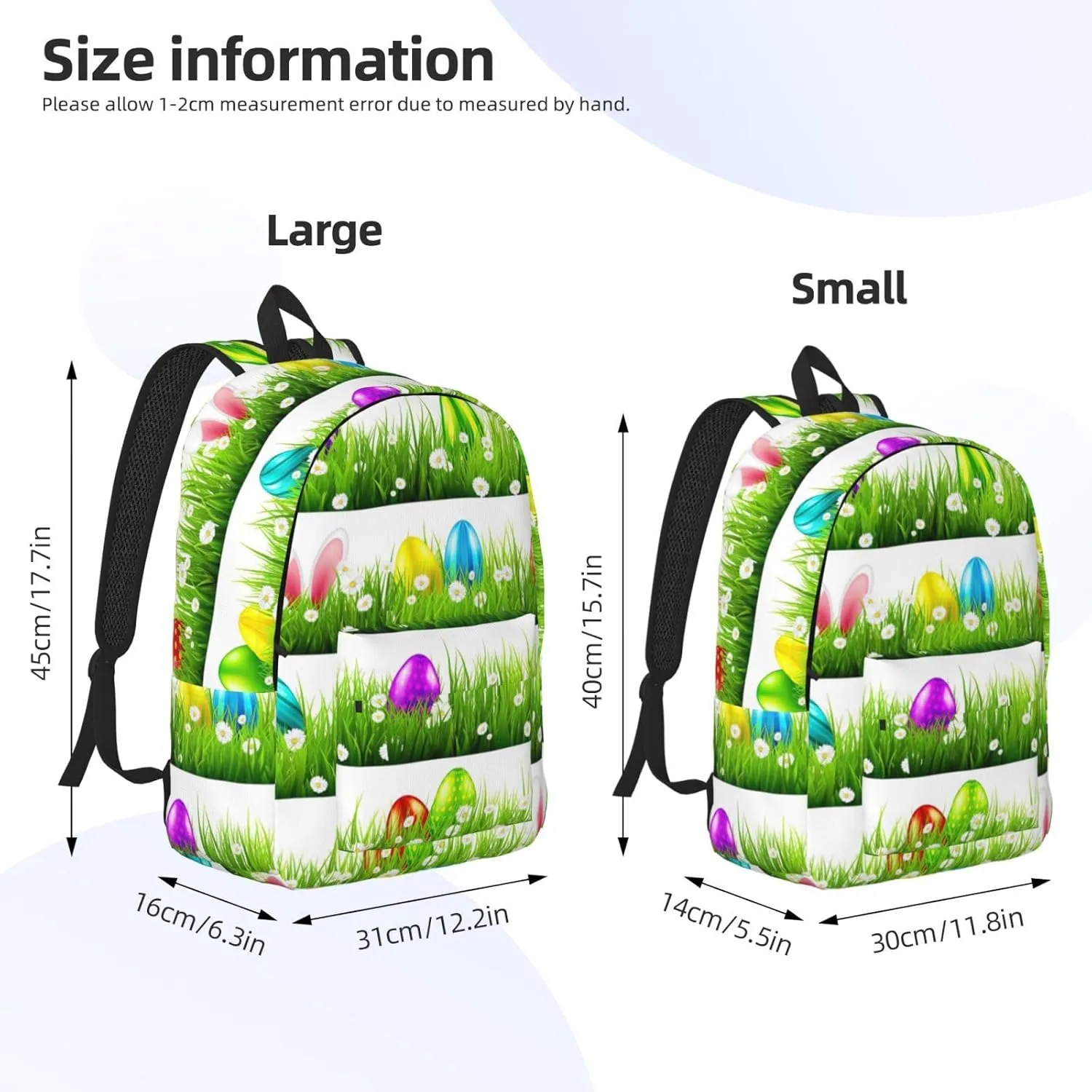 Colorful Easter Egg Canvas Casual Lightweight Duffel Bag, Fashion Duffel Bag, Unisex Travel Backpack