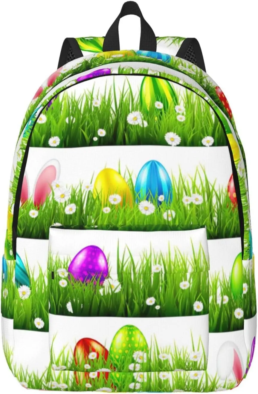 Colorful Easter Egg Canvas Casual Lightweight Duffel Bag, Fashion Duffel Bag, Unisex Travel Backpack
