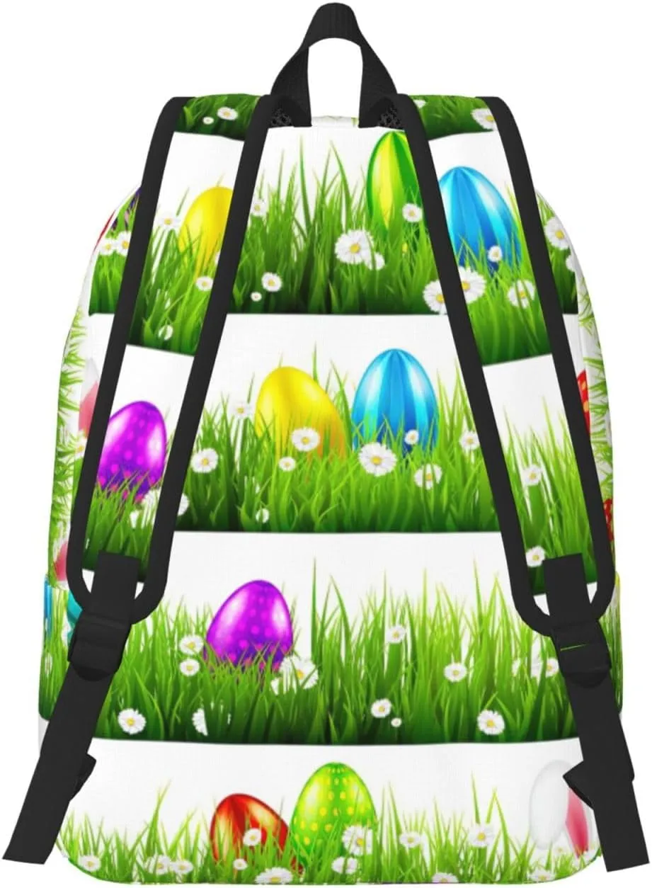 Colorful Easter Egg Canvas Casual Lightweight Duffel Bag, Fashion Duffel Bag, Unisex Travel Backpack