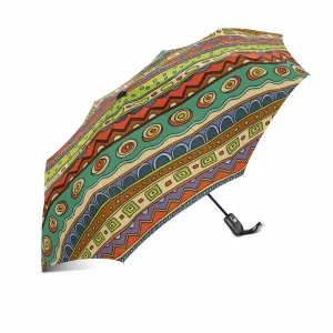 colorful Ethnic pattern automatic umbrella foldable with totes