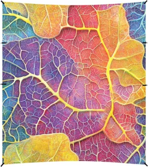Colorful Leaves Prints Beach Cabana Tent UPF50  Easy Setup Large Sun Shelter with Sand Pockets for Camping Trips, Fishing, Backyard Fun or Picnics