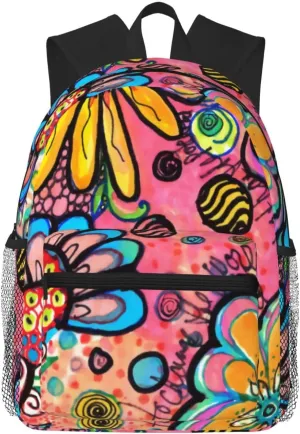 Colorful Psychedelic Flower Lightweight Packable Backpack Travel Casual Hiking Daypack Foldable Backpack For Men Women