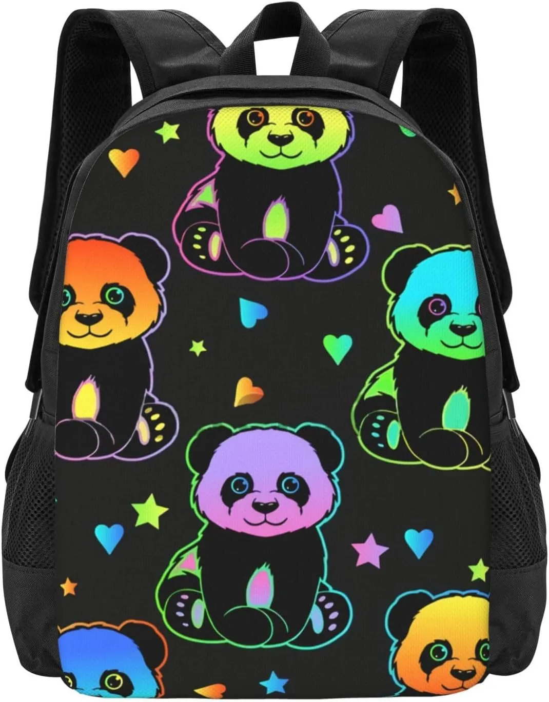 Colorful Rainbow Panda Lightweight Packable Backpack Travel Casual Large Capacity Daypack Foldable Backpack For Men Women