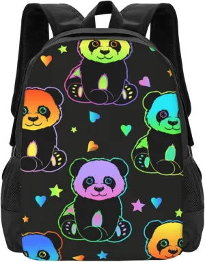 Colorful Rainbow Panda Lightweight Packable Backpack Travel Casual Large Capacity Daypack Foldable Backpack For Men Women