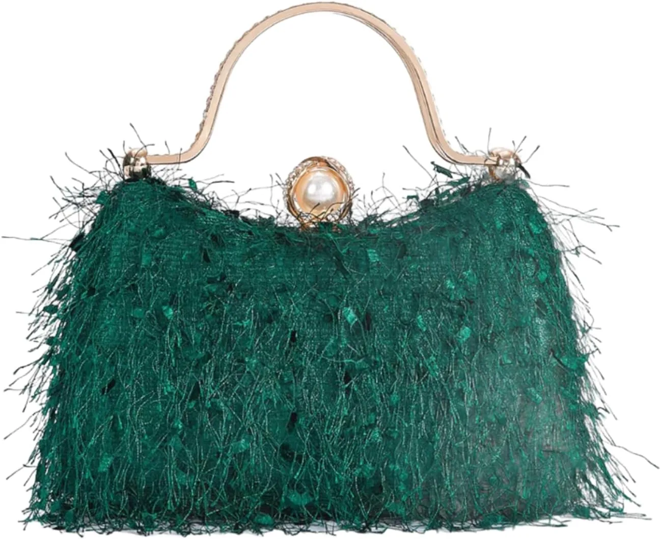 Comeon Women's Evening Handbag Cocktail Prom Formal Clutch Purse Feather Evening Shoulder Bag for Women Wedding Banquet