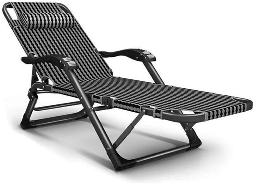 Comfortable and Stable Heavy Duty Sets Sun Lounger,Camping Chairs Folding Zero Deck Chair Recliner Reclining Waterproof Chaise Loungers Metal for Outdoor Office