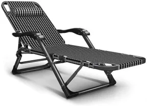 Comfortable and Stable Heavy Duty Sets Sun Lounger,Camping Chairs Folding Zero Deck Chair Recliner Reclining Waterproof Chaise Loungers Metal for Outdoor Office