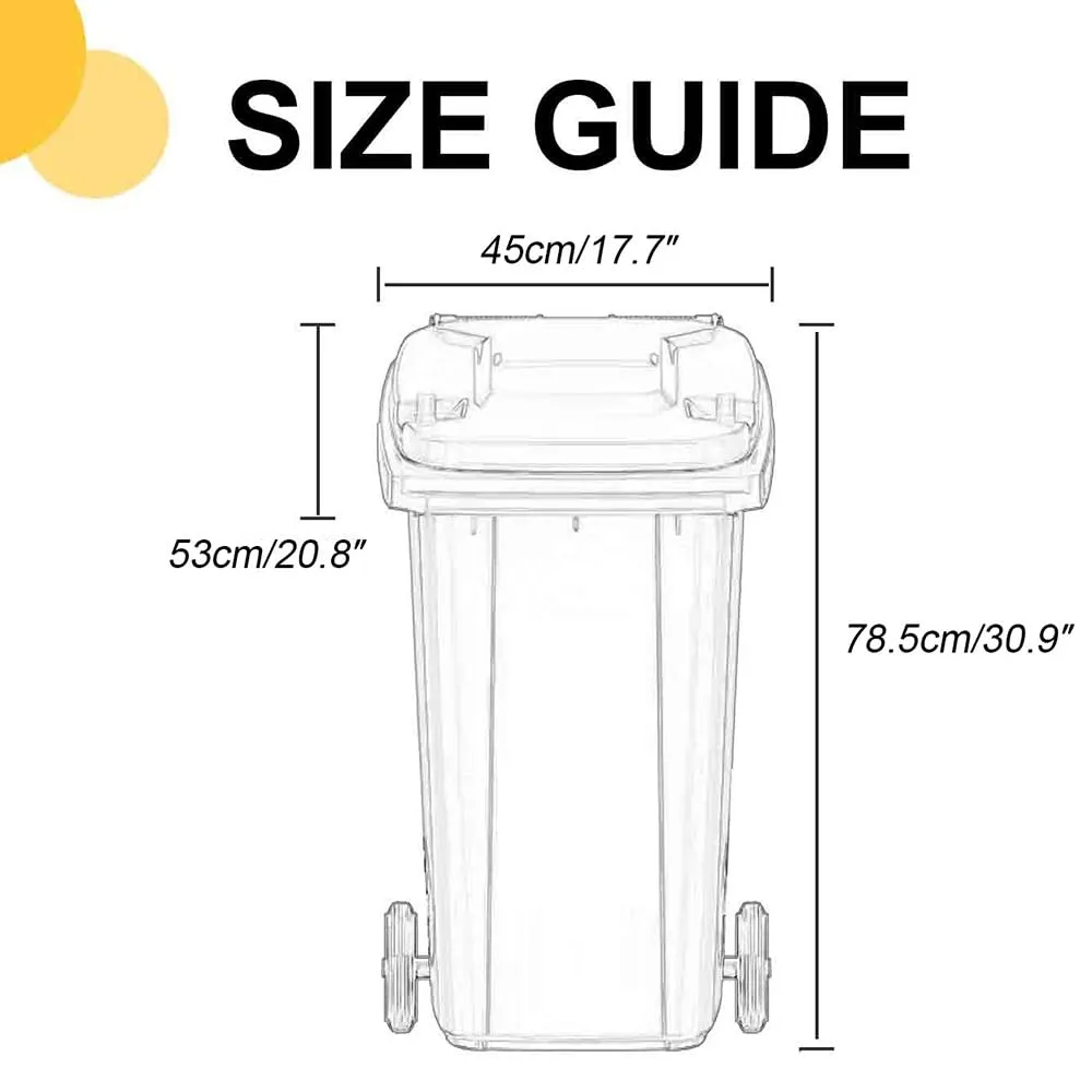 Commercial Garbage Can, Large Outdoor Trash Bin with Lid and Non-Slip Handle, Extra-Large Capacity, Wear-Resistant Roller for Deck and Roadside Use