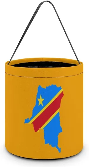 Congo Flag Map Halloween Easter Trick Or Treat Bags for Candy Funny Candy Bucket Tote Bag Reusable Gift Bags