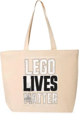 Constructor Print Zippered Tote Bag - Toy Art Shopping Bag - Themed Cloth Bag