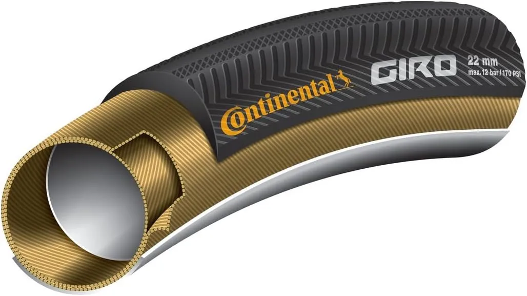 Continental Giro Tubular Road Bicycle Tire (Size 28 x 22, Tubular)