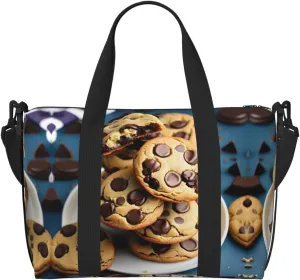 Cookies Food Chocolate Chips Biscuits print Womens travel bags, weekender carry on for women, sports Gym Bag, Overnight Carry on Bag