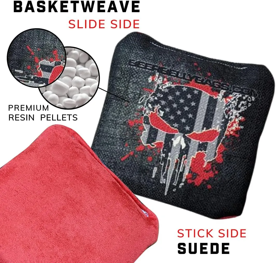 Cornhole - Competitive Series 8 Bags Resin Filled - Double Sided - Sticky Side | Slick Side - Basketweave
