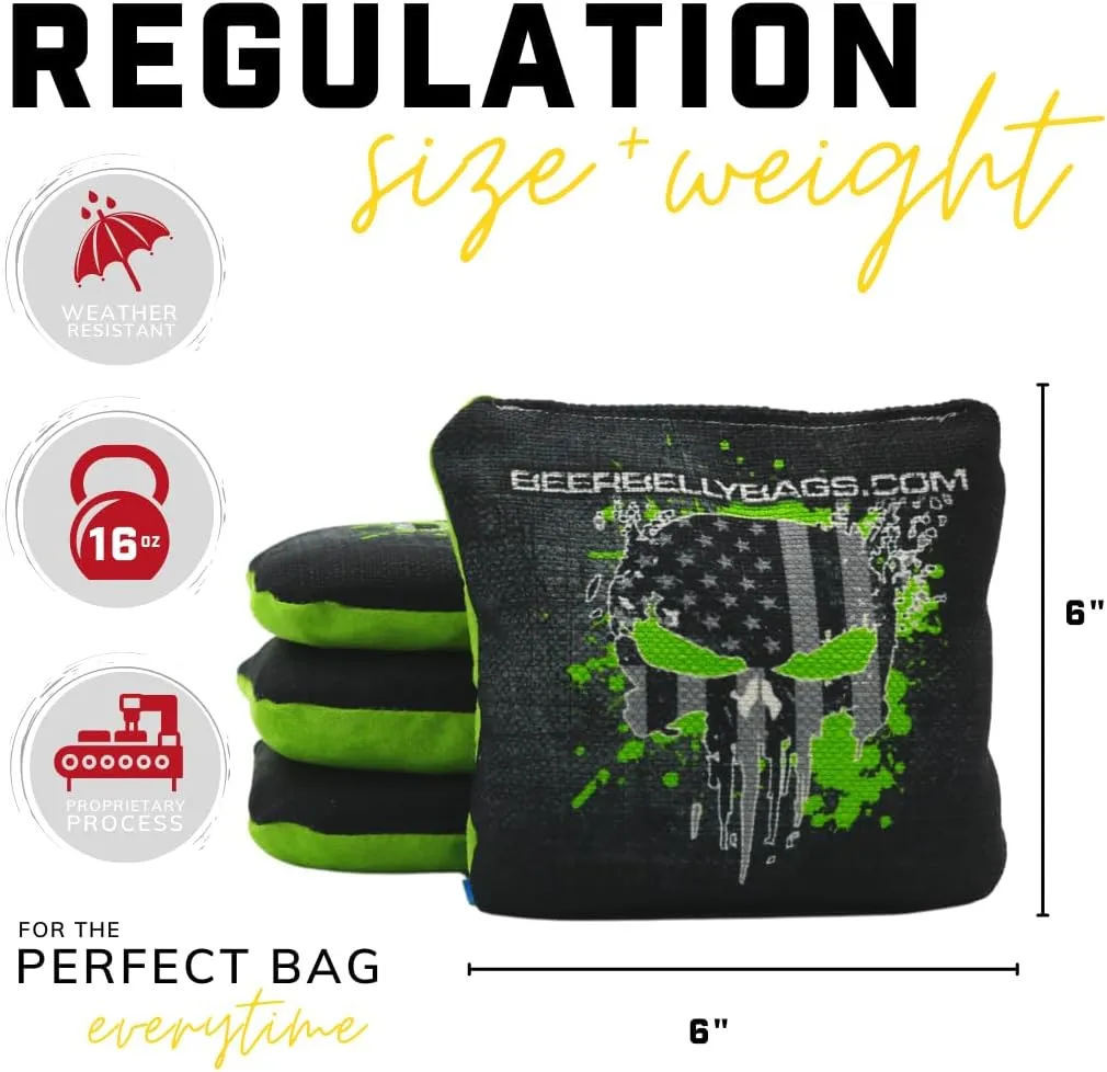 Cornhole - Competitive Series 8 Bags Resin Filled - Double Sided - Sticky Side | Slick Side - Basketweave