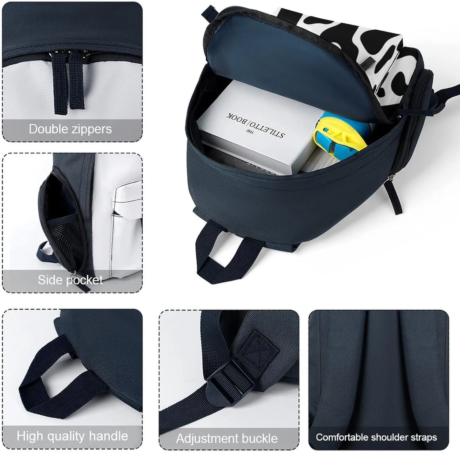 Cow Spot Travel Backpack Casual Bag Lightweight Hiking Backpacks for Business, Travelling, Hiking