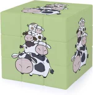 Cow Stack Funny 3x3x3 Cube Smooth Lightweight Puzzle for Adult Graphic Printing Travel