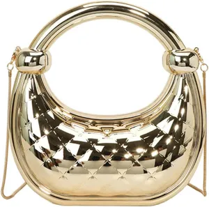 Crescent Handbag good Purse Metallic Plaid Evening Purse Home Decor Party Cocktail