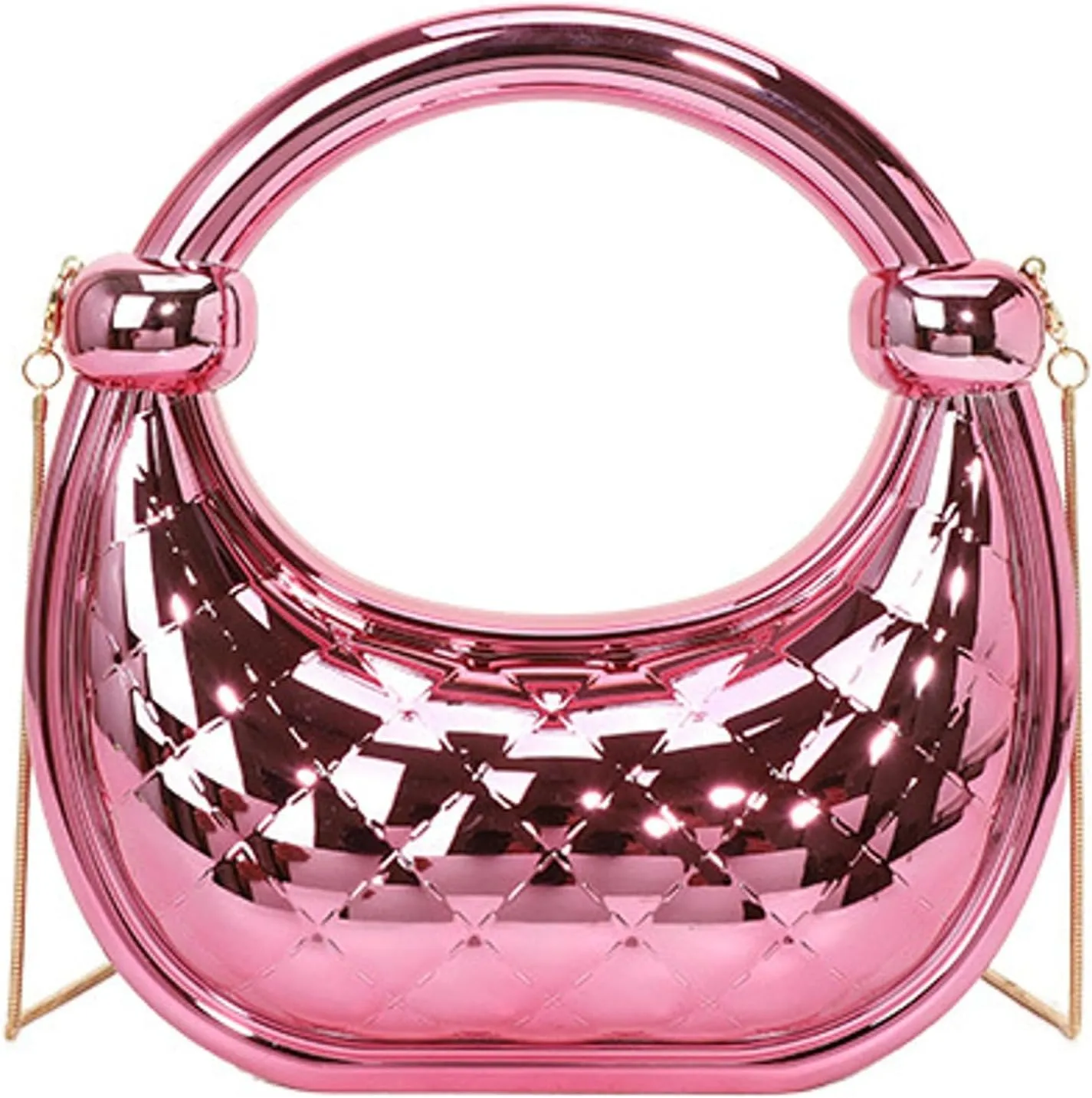 Crescent Handbag good Purse Metallic Plaid Evening Purse Home Decor Party Cocktail