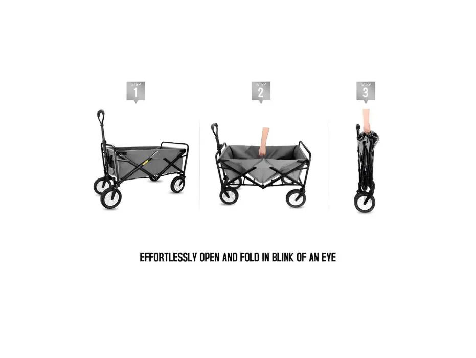 CRONY TC3015 Folding Cart Heavy Duty, Folding Wagon Utility Shopping Outdoor Cart, 80kg Capacity | Blue