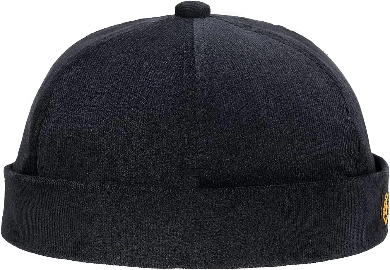 Croogo Brimless Docker Cap - Rolled Cuff Harbour Hat Unisex Skull Sailor Fisherman No Visor Cool Beanie Watch Cap