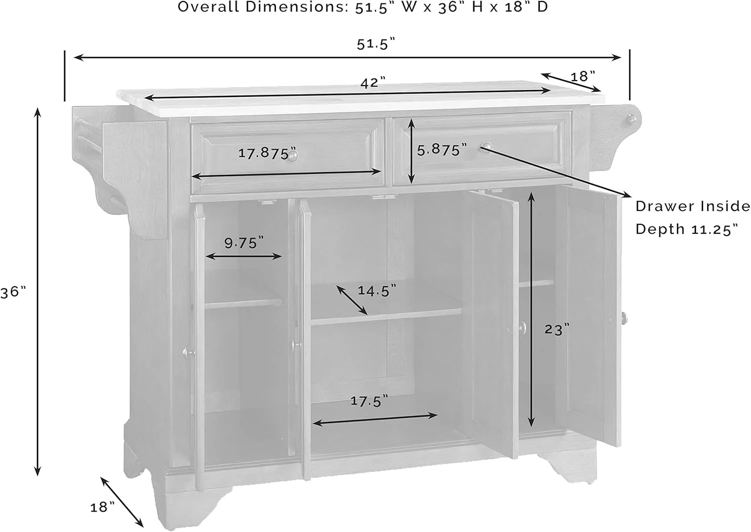 Crosley Furniture Lafayette Stone Top Rolling Kitchen Island Storage Cart, Microwave Stand, Spice Rack, Cherry
