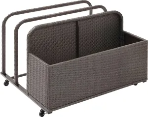 Crosley Furniture Palm Harbor Wicker Outdoor Storage Pool Caddy for Toys, Floats, Patio Furniture Cushions