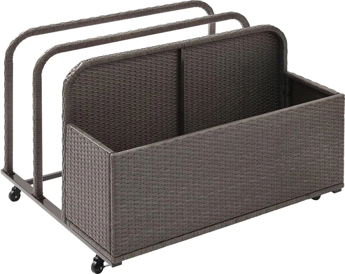 Crosley Furniture Palm Harbor Wicker Outdoor Storage Pool Caddy for Toys, Floats, Patio Furniture Cushions