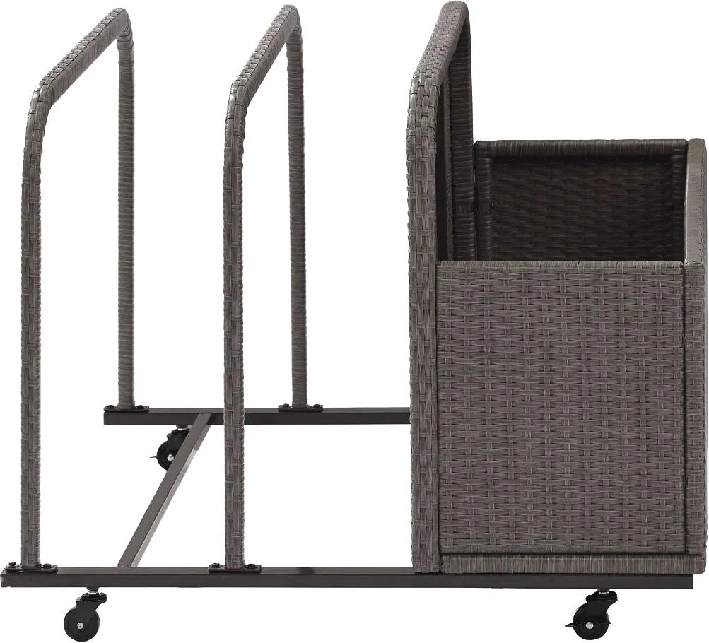 Crosley Furniture Palm Harbor Wicker Outdoor Storage Pool Caddy for Toys, Floats, Patio Furniture Cushions