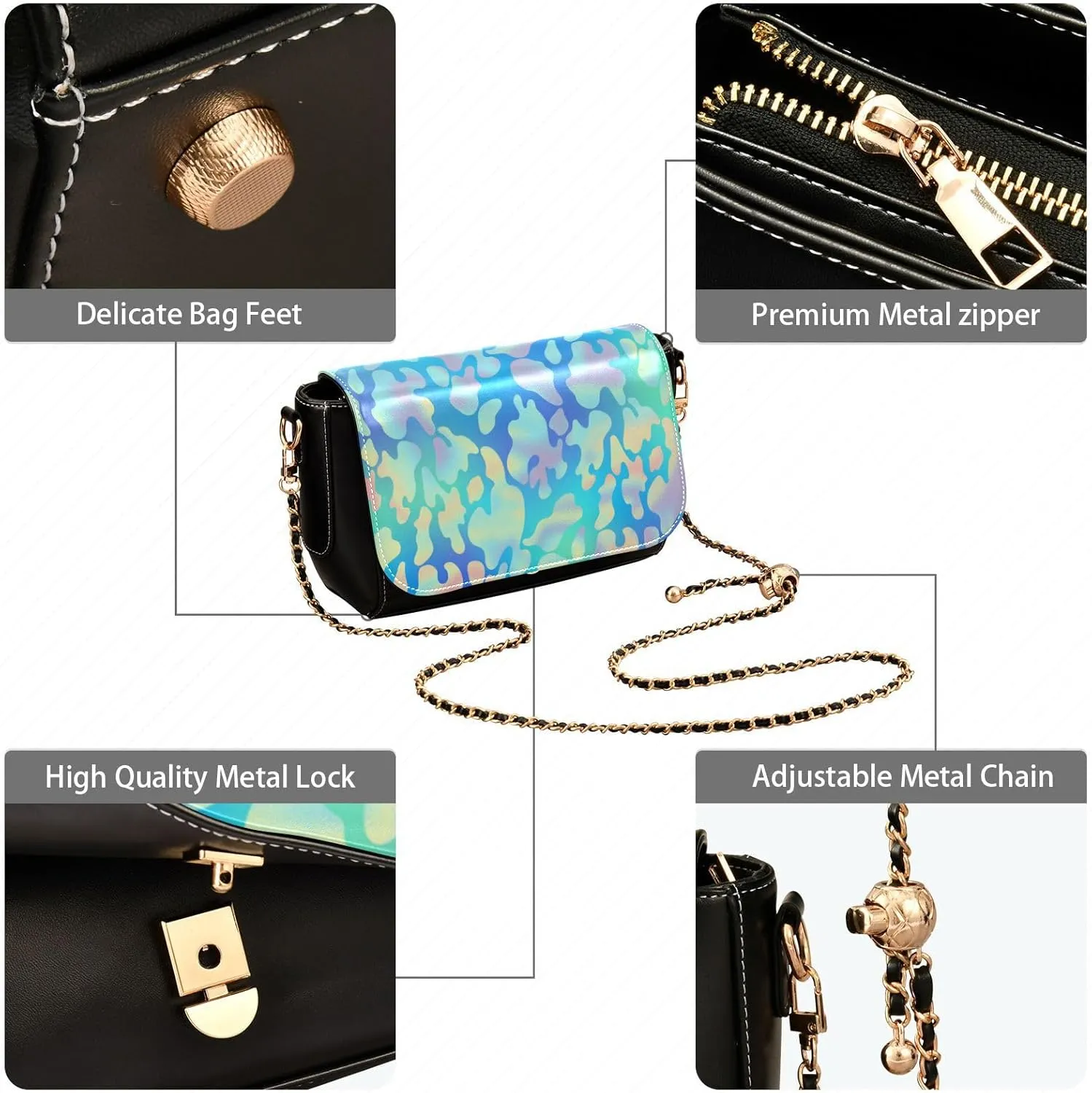 Crossbody Handbag PU Leather Shoulder Bag Sturdy Travel Pouch Compact Chic Bag for Women Everyday Use