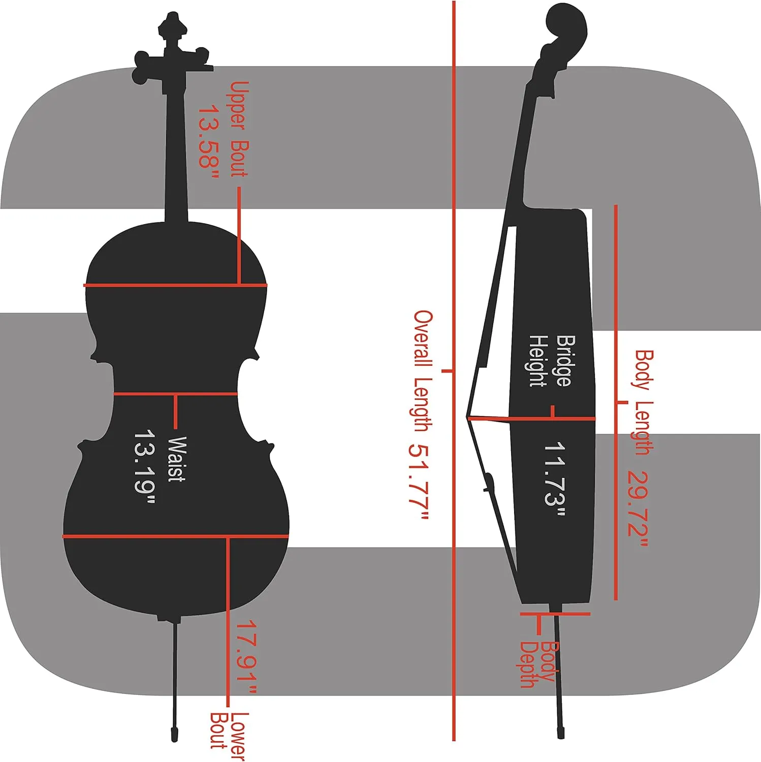 Crossrock Poly Carbon Cello Case for 4/4 Full-Size | Matte Champagne Finish, Wheels, Lightweight & Durable – Best for School Orchestra & Student Musicians