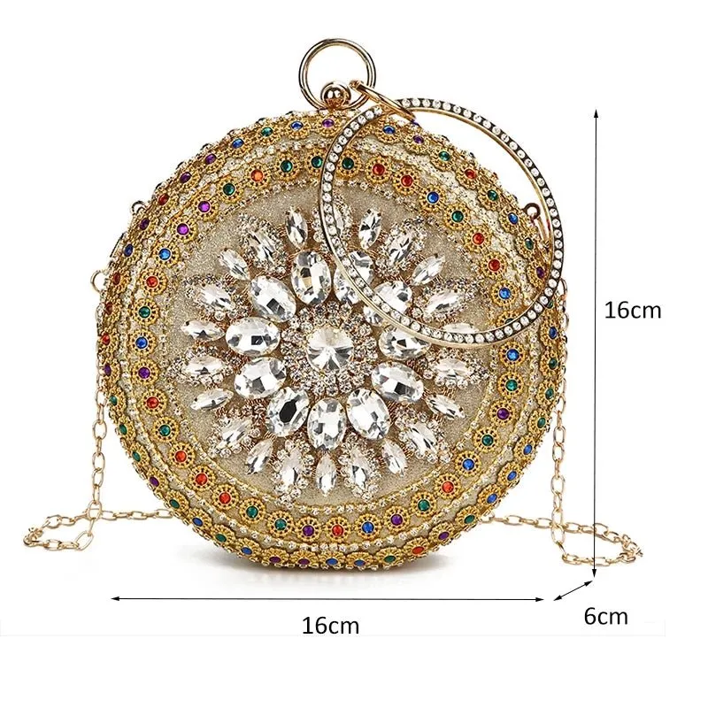 Crystal Clutch Bag Evening Purse and Diamond Wedding Bridal Shoulder Bag