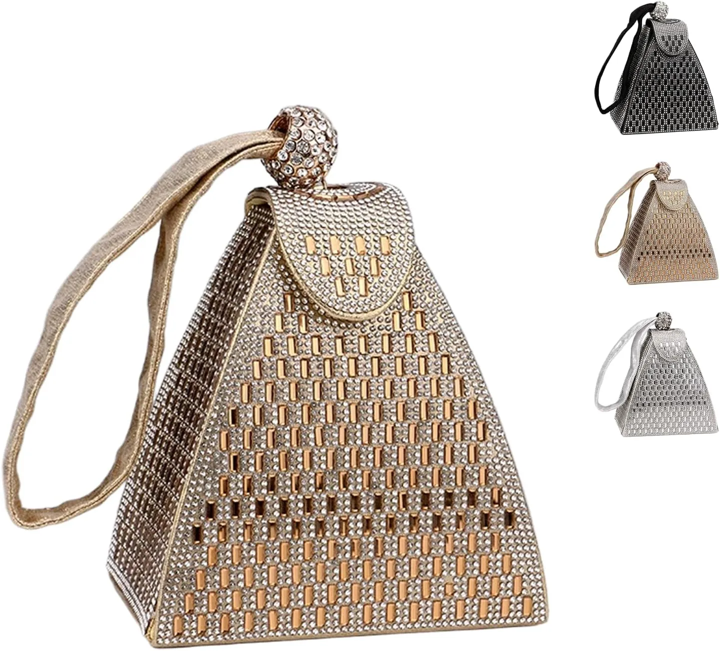 Crystal Pyramid Handbag-Delicate Rhinestones Luxury Evening Bags Fashion Evening Handbag, Cocktail Purse
