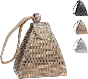 Crystal Pyramid Handbag-Delicate Rhinestones Luxury Evening Bags Fashion Evening Handbag, Cocktail Purse