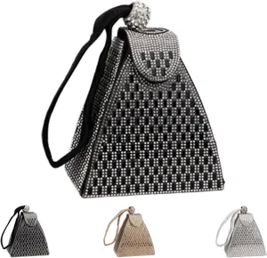 Crystal Pyramid Handbag,Rhinestones Luxury Evening Bags,Pyramid Shape Rhinestones Luxury Evening Bags
