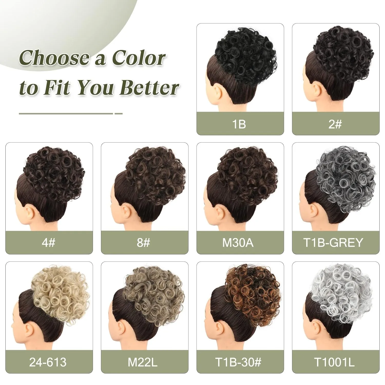 Curly Hair Bun Brown Hair Accessories Faux Bun Clip in Ponytail Hair Extensions for Black Women Large Curly Hair Buns Hair Piece Synthetic Messy Bun Hair Pieces for Women Updos (4#)