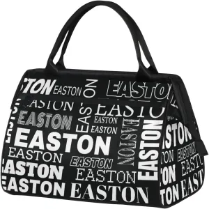 Custom Sport Gym Duffel Bag with Name Personalized Travel Overnight Bag Waterproof Customized Dance Bag Carry-On Tote 15.2in, Black