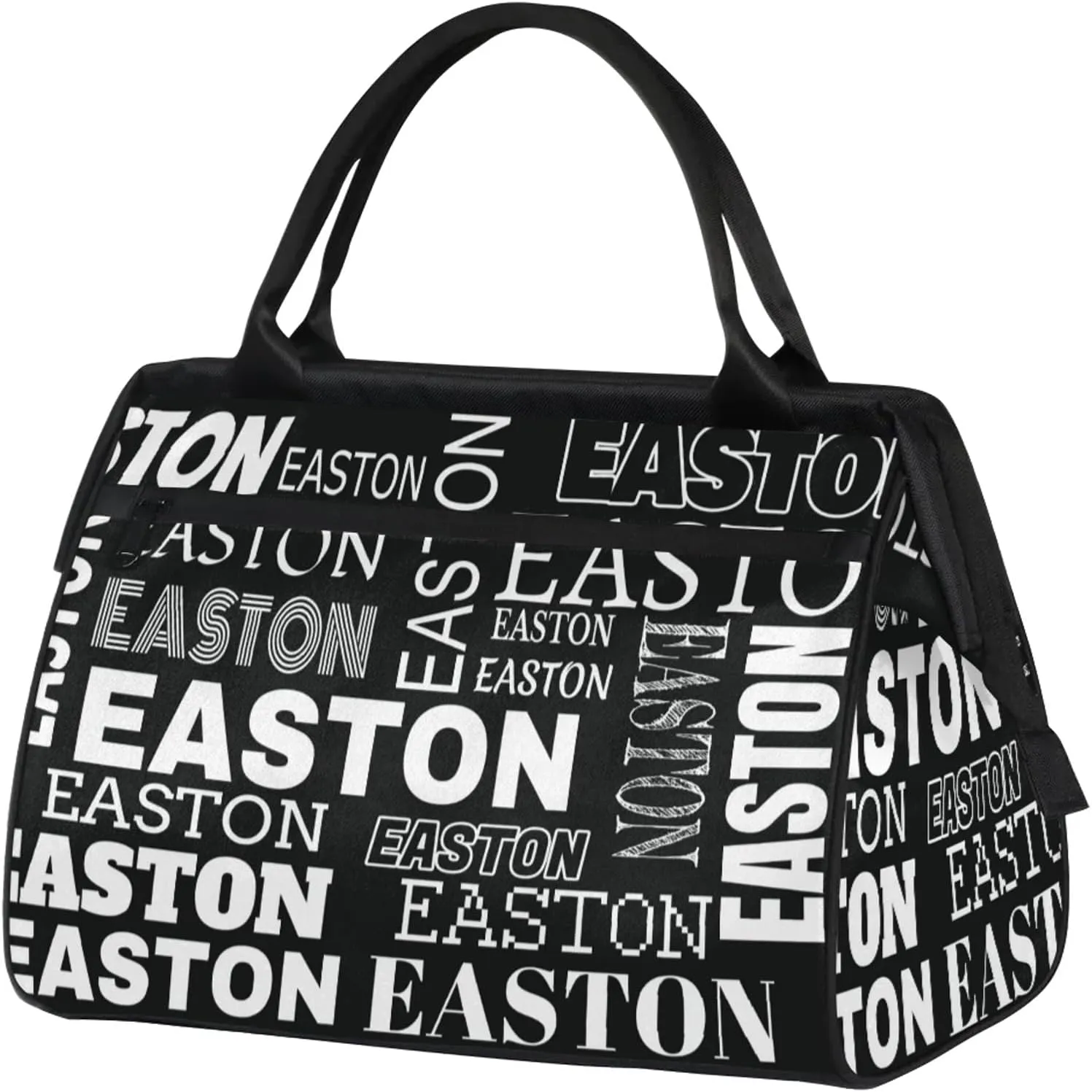 Custom Sport Gym Duffel Bag with Name Personalized Travel Overnight Bag Waterproof Customized Dance Bag Carry-On Tote 15.2in, Black