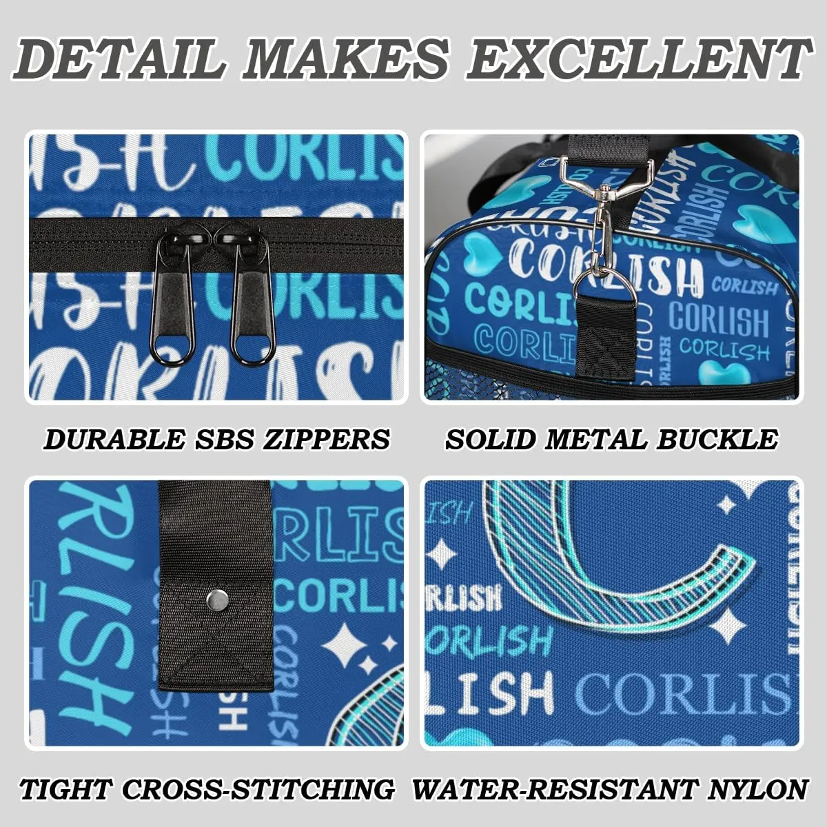 Custom Sports Tote Duffle Bag for Women Men Weekender Travel Bag Carry on Overnight for Sports Hospital Camping Gym