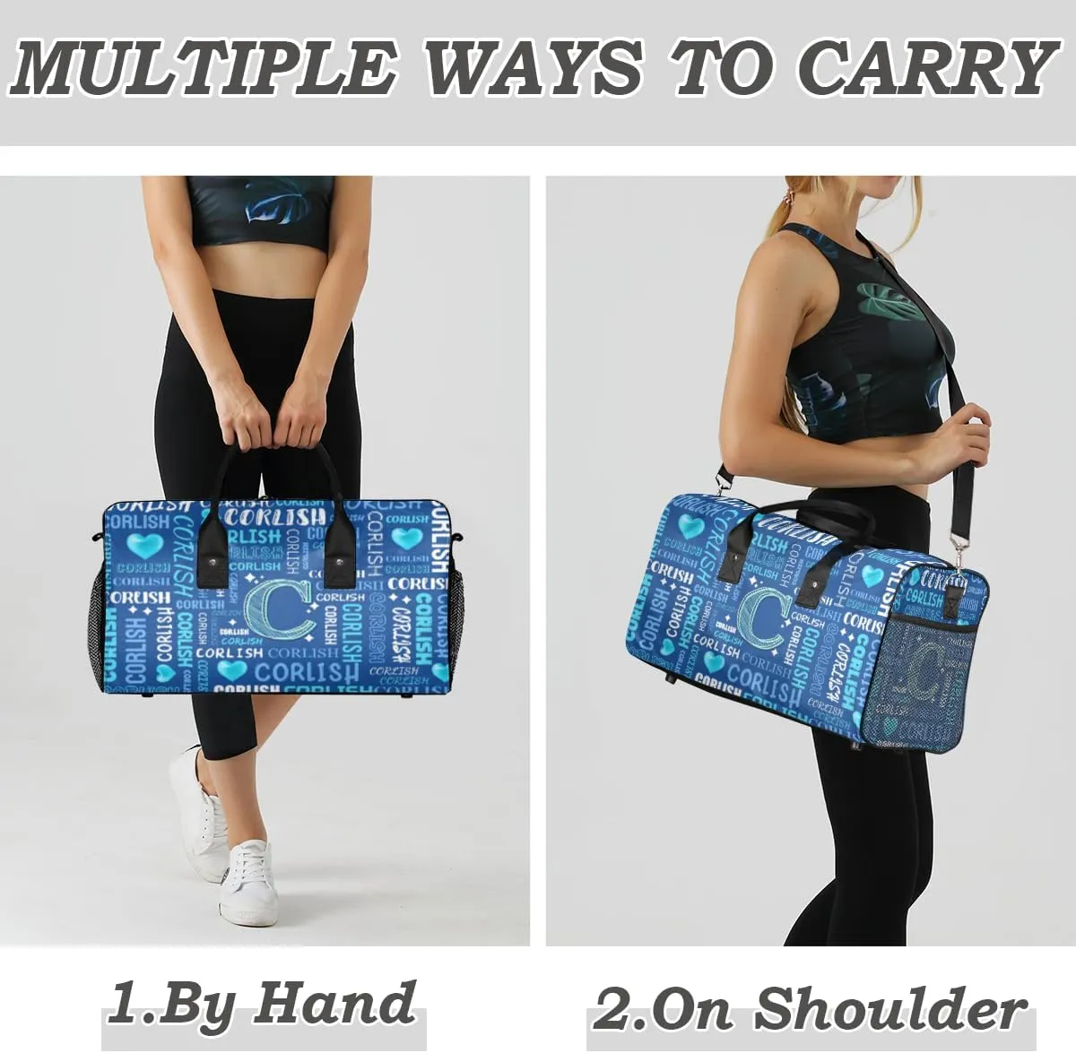 Custom Sports Tote Duffle Bag for Women Men Weekender Travel Bag Carry on Overnight for Sports Hospital Camping Gym
