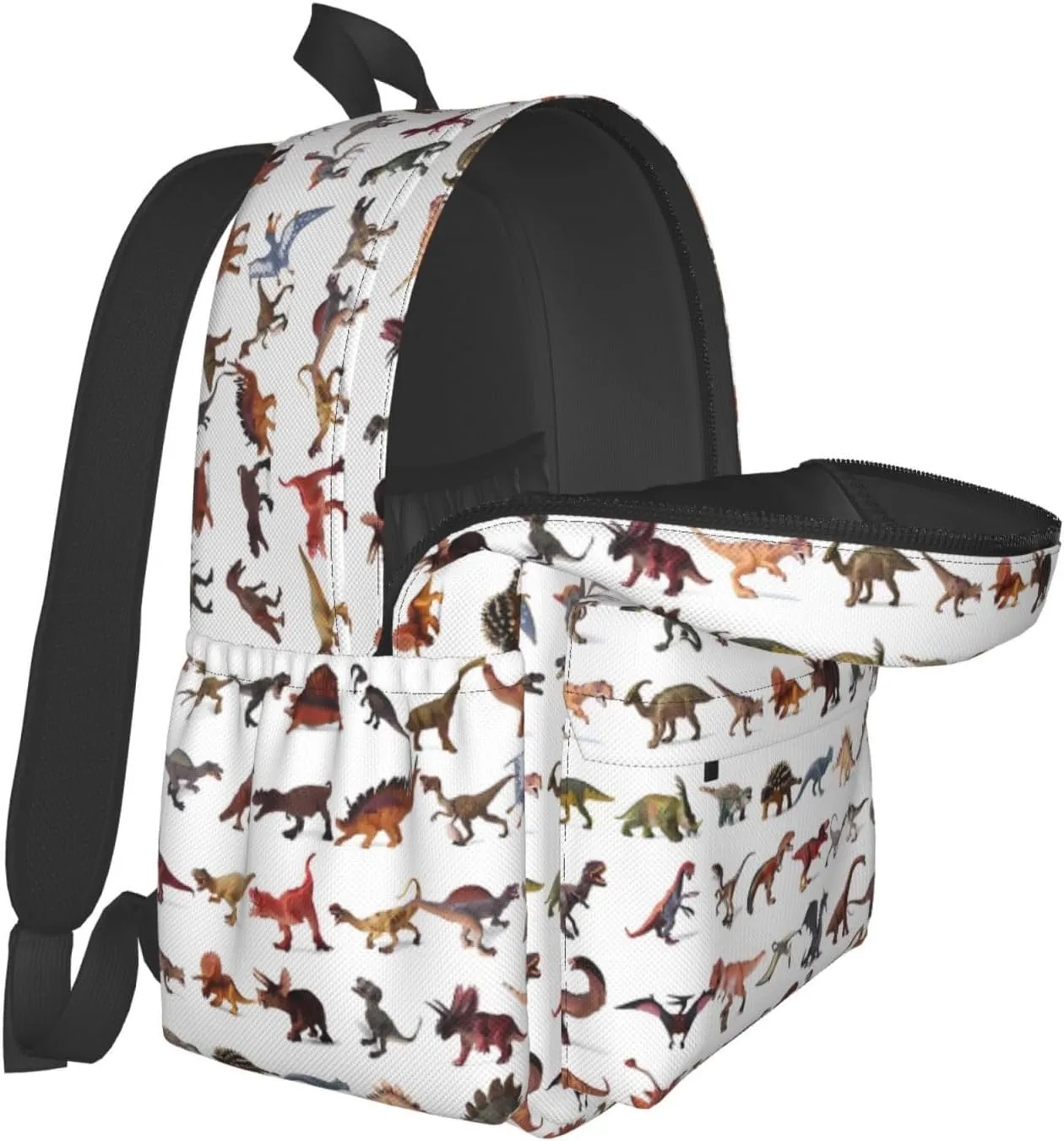 Cute Colorful Dinosaur Park Laptop Backpack Shoulder Bag Laptop Pack Travel Backpacks Commuter Back Pack Casual Daypack Bags With Side Pockets