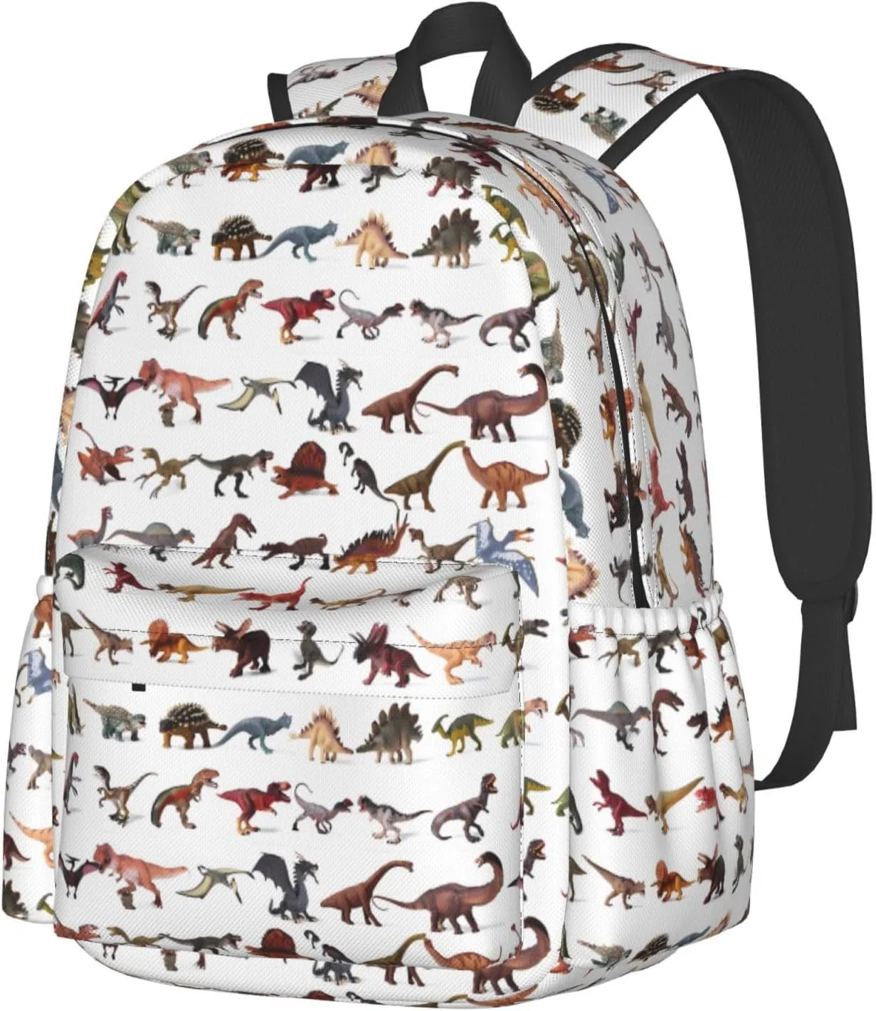 Cute Colorful Dinosaur Park Laptop Backpack Shoulder Bag Laptop Pack Travel Backpacks Commuter Back Pack Casual Daypack Bags With Side Pockets