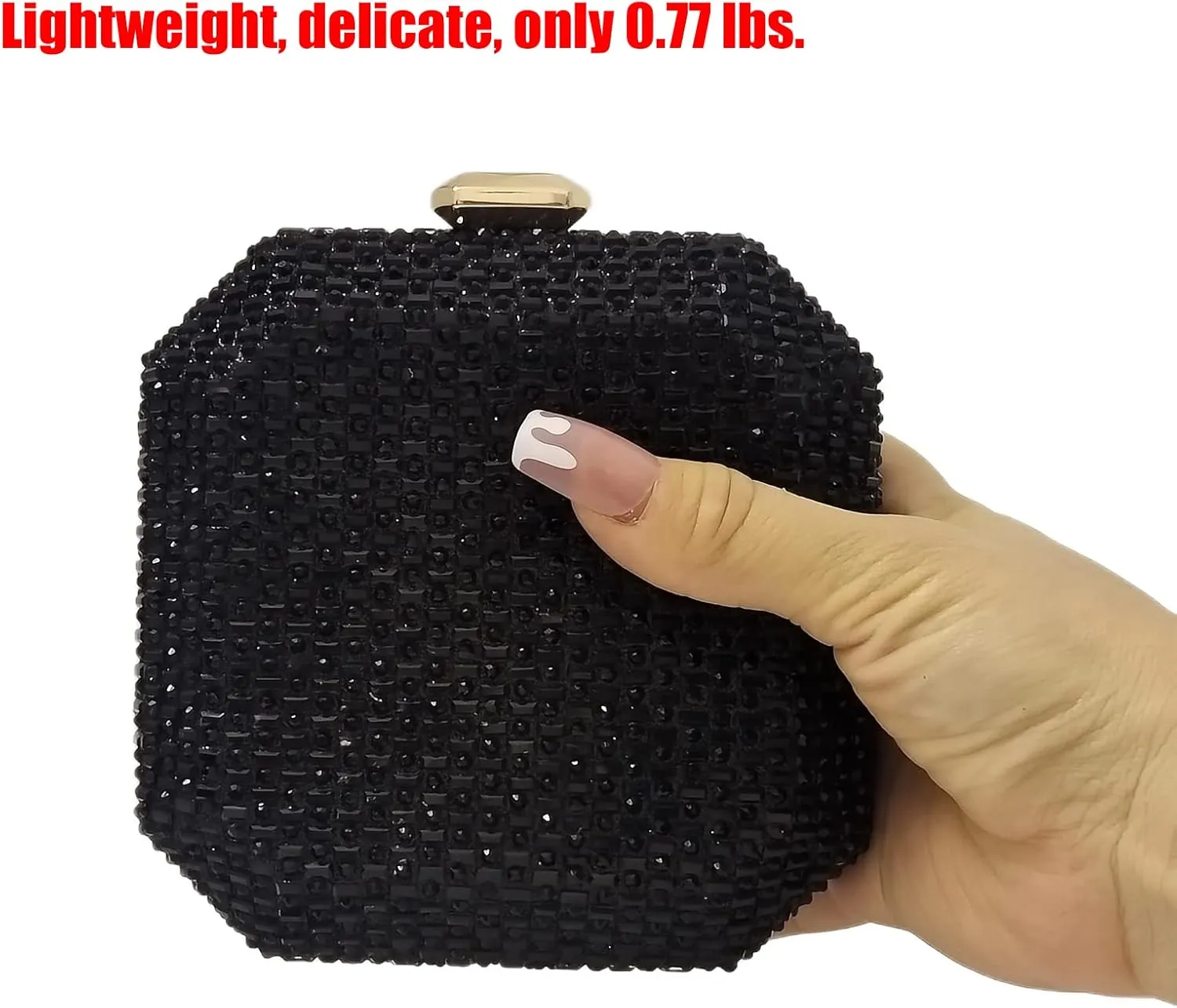 Cute Crystal Box Clutch Mini Rhinestone Handbags For Women Party Wedding Evening Bag