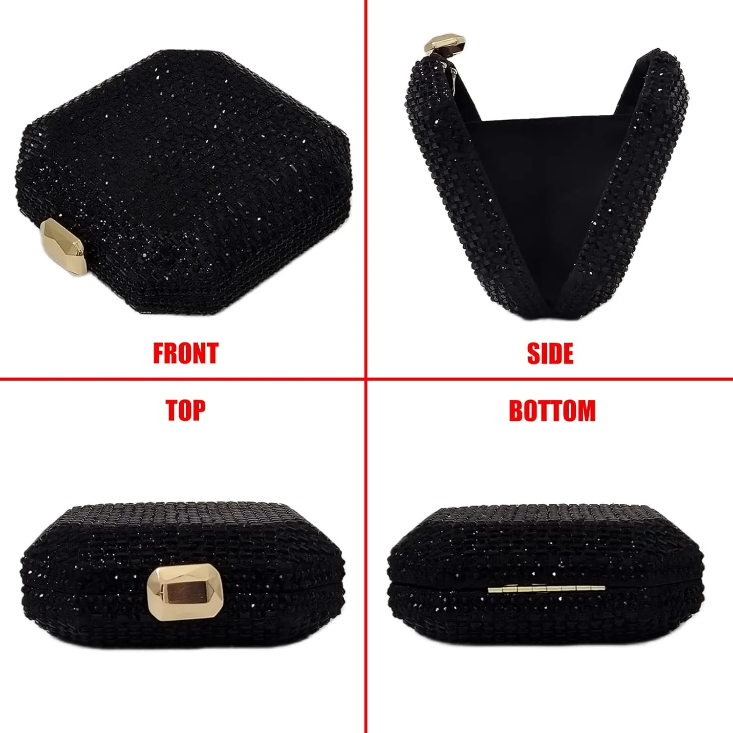 Cute Crystal Box Clutch Mini Rhinestone Handbags For Women Party Wedding Evening Bag