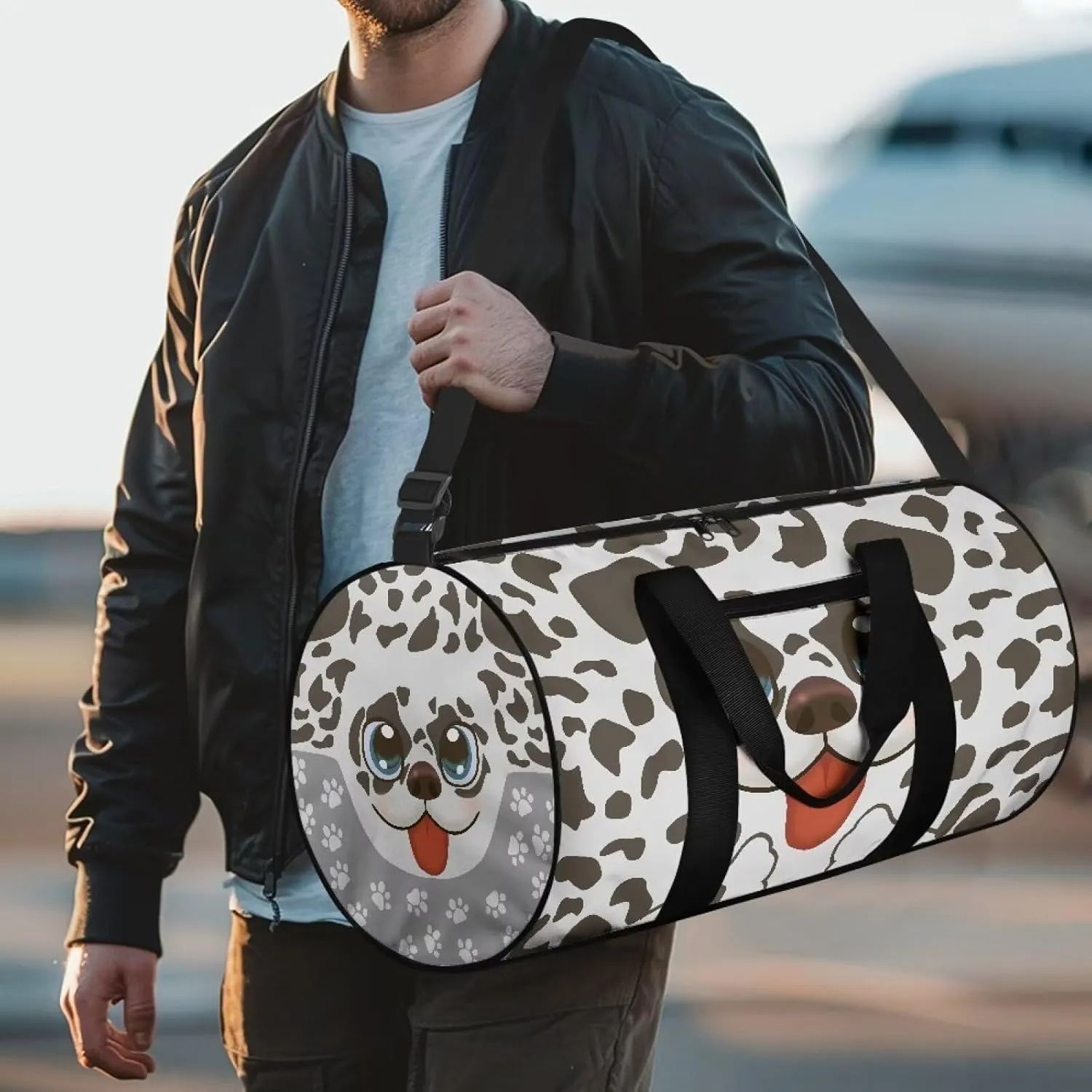 Cute Dogs Print Carry On Bag, Large Travel Duffle Bag, Wrinkle-Resistant and Wear-Resistant Tote Bag for Travel, Sports, Camping