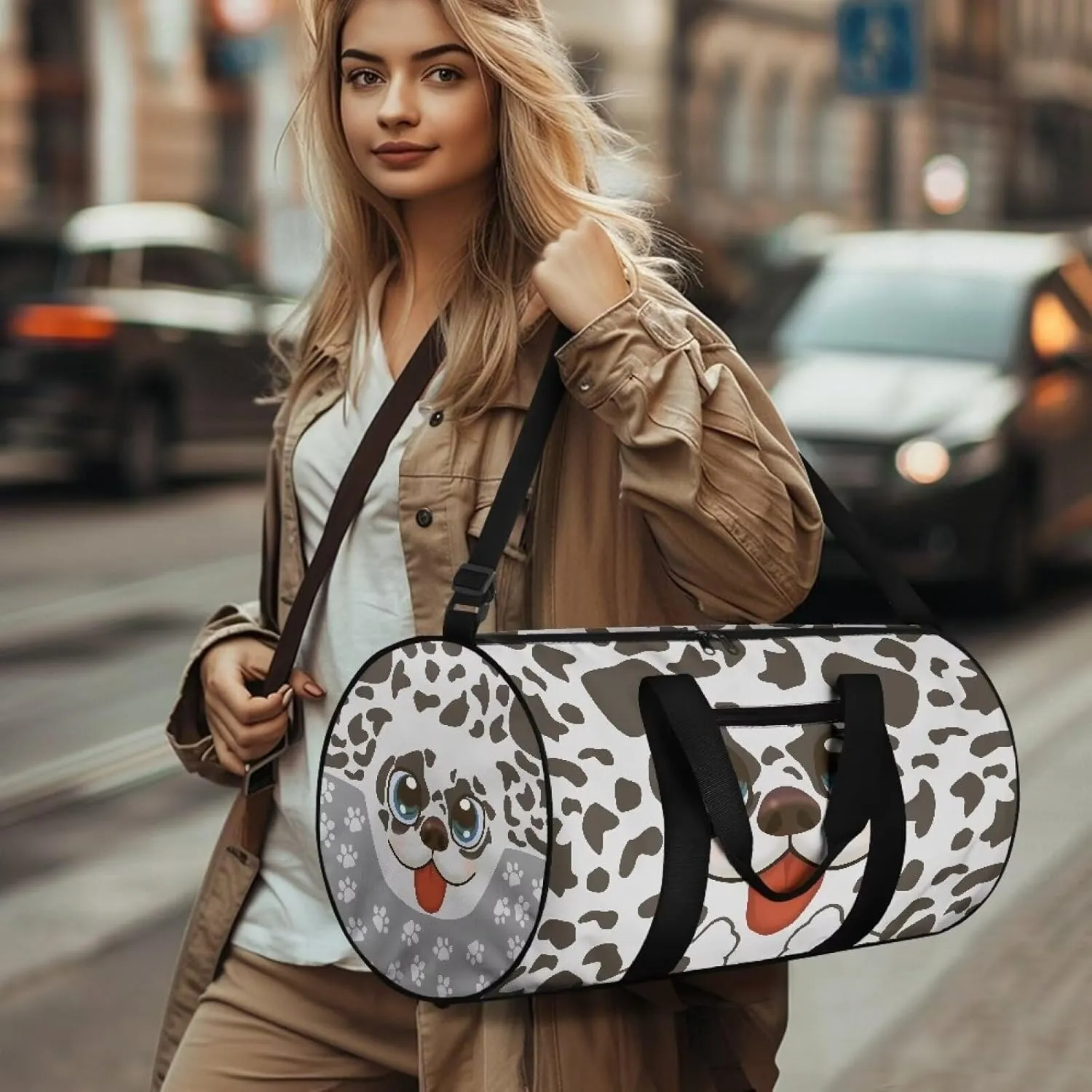 Cute Dogs Print Carry On Bag, Large Travel Duffle Bag, Wrinkle-Resistant and Wear-Resistant Tote Bag for Travel, Sports, Camping
